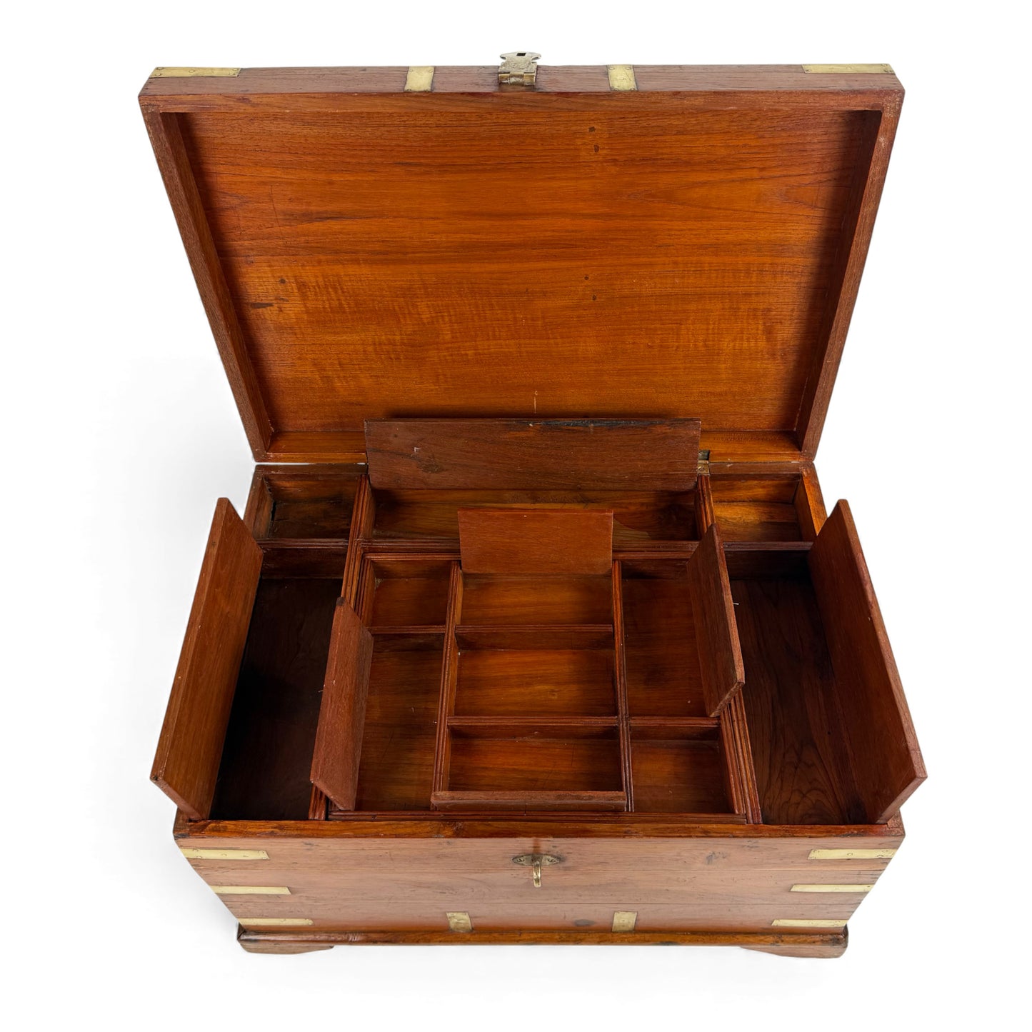 Large Teak and Brass Anglo-Indian Trunk, 19th Century