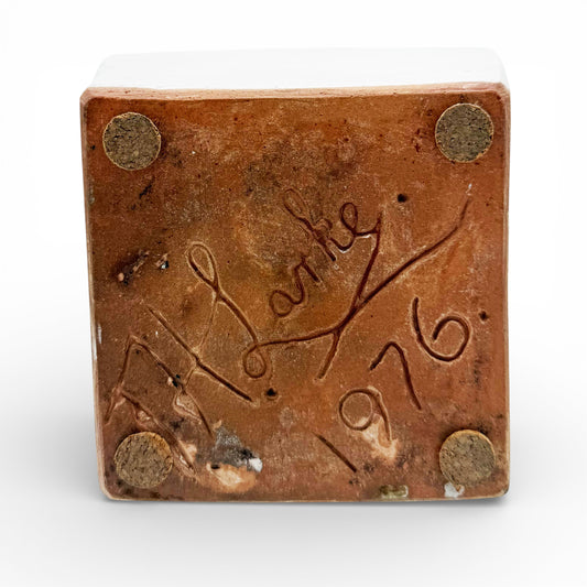 White Glazed and Incised Bottle Vase, 1970s