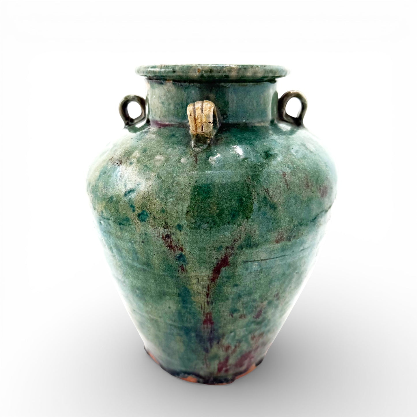Green Drip Glazed Vase