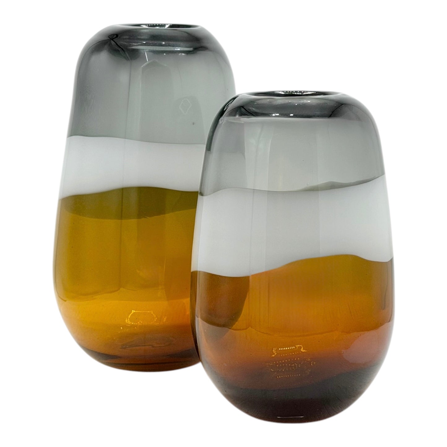 Pair of Abstract Glass Vases, Italy circa 1970