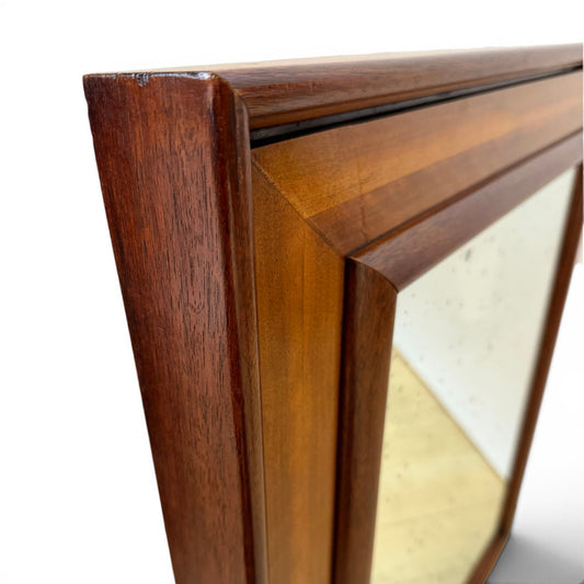 Rectangular Italian Walnut Mirror, circa 1950