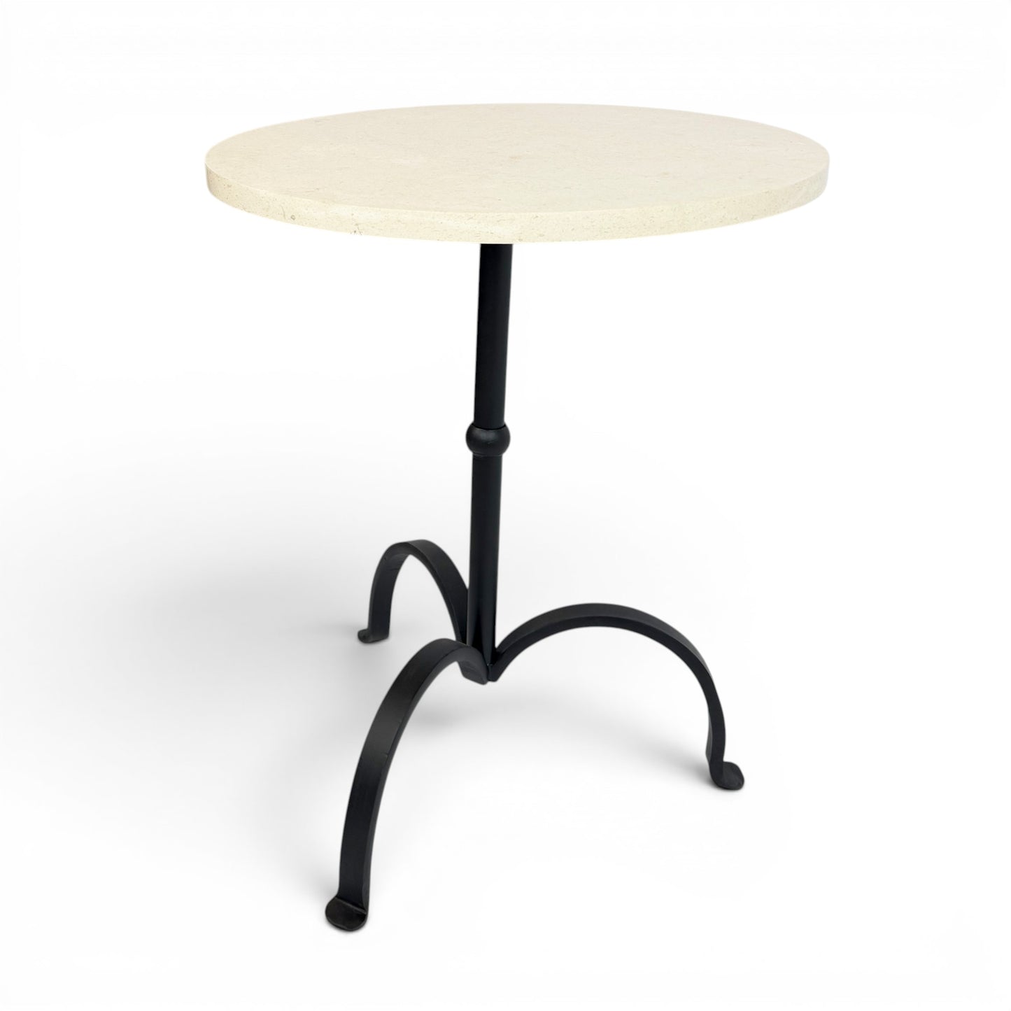 Iron Tripod Table with Creme Marble Top