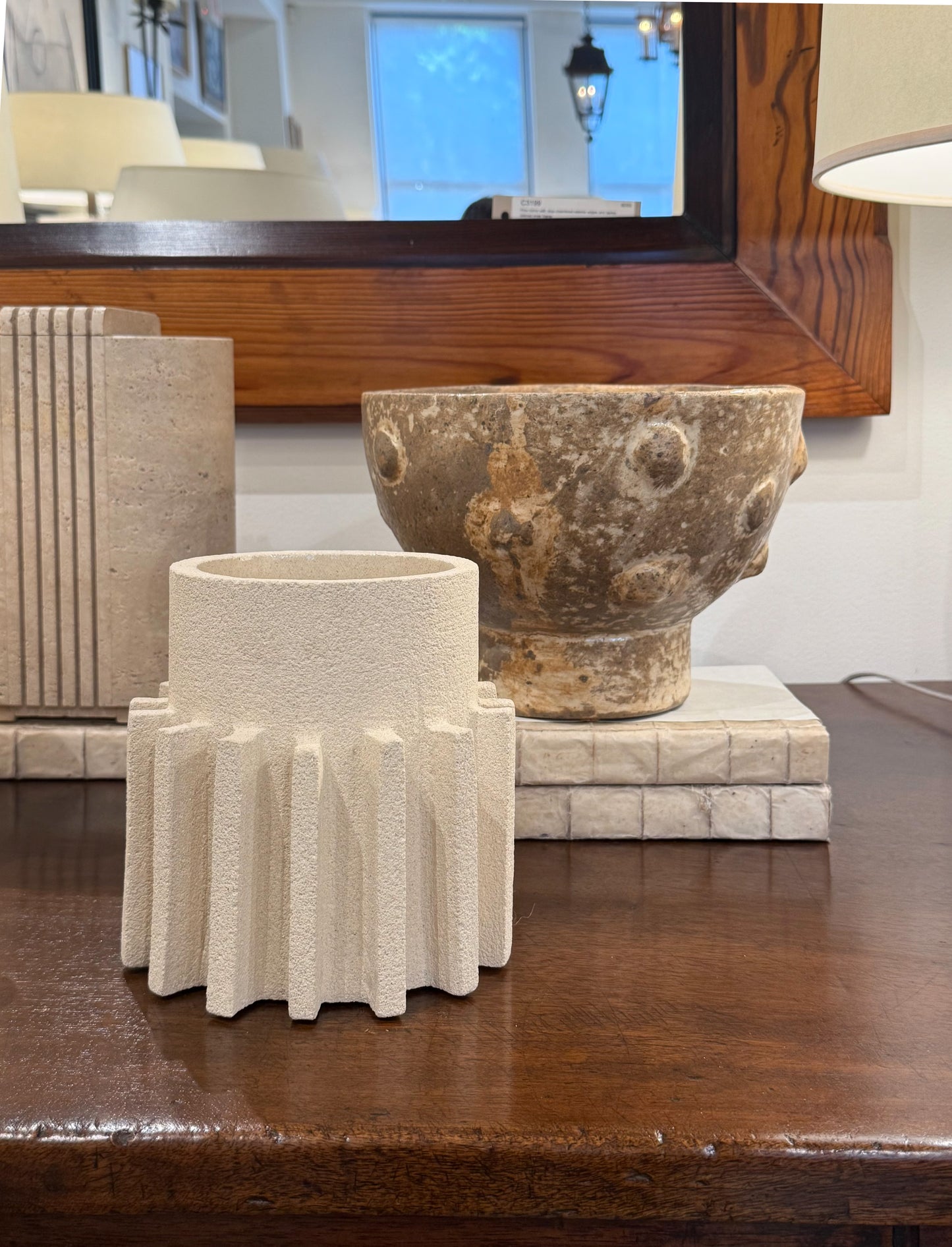 Handmade Rustic Ceramic Pedestal Bowl