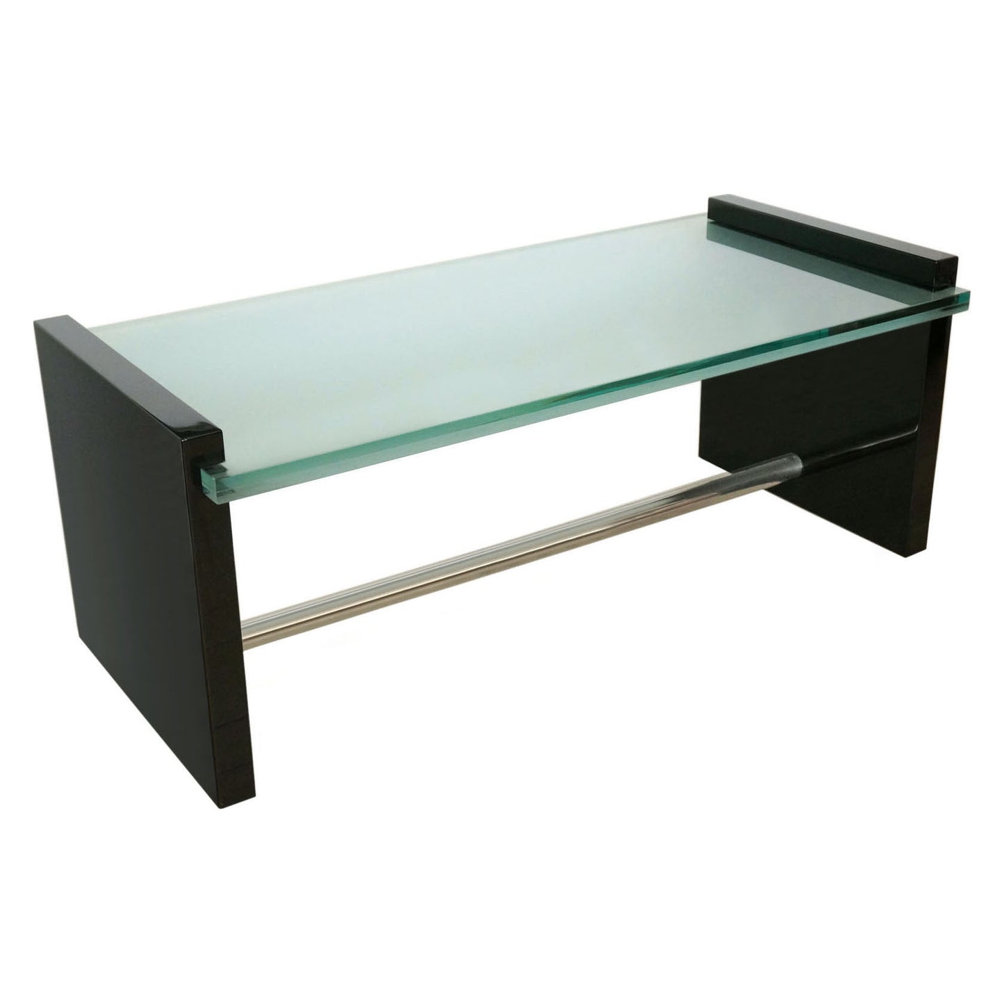 Black Lacquer, Glass and Nickel Silver Coffee Table
