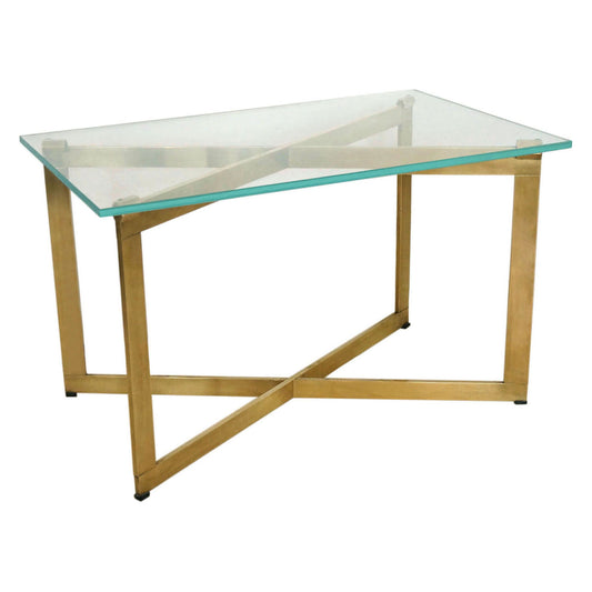 French Brass and Glass Side Table