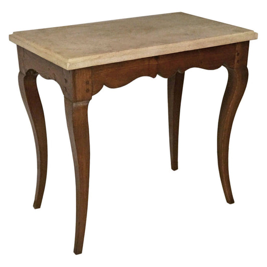 French 18th Century Oak and Marble Table