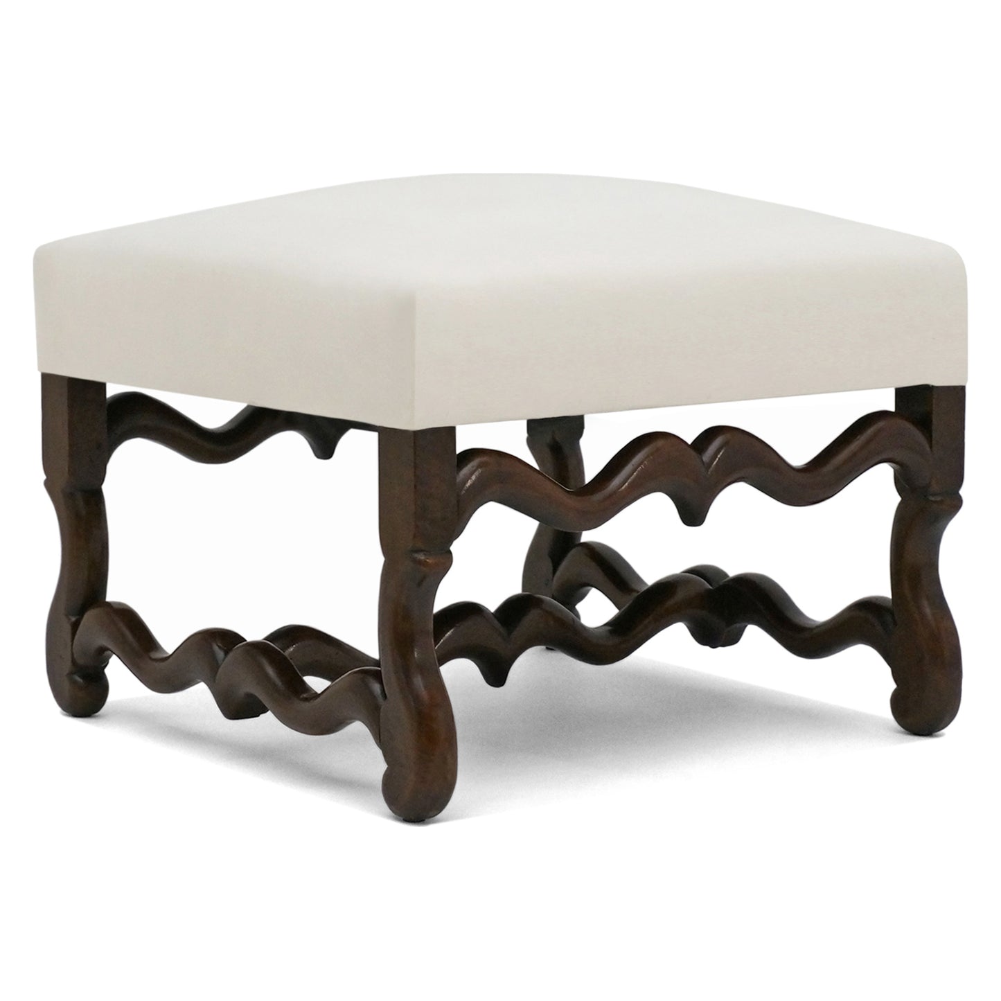 Louis III Walnut Os de Mouton Ottoman