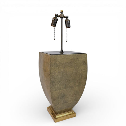 Urn Shaped Shagreen Table Lamp, Italy circa 1950