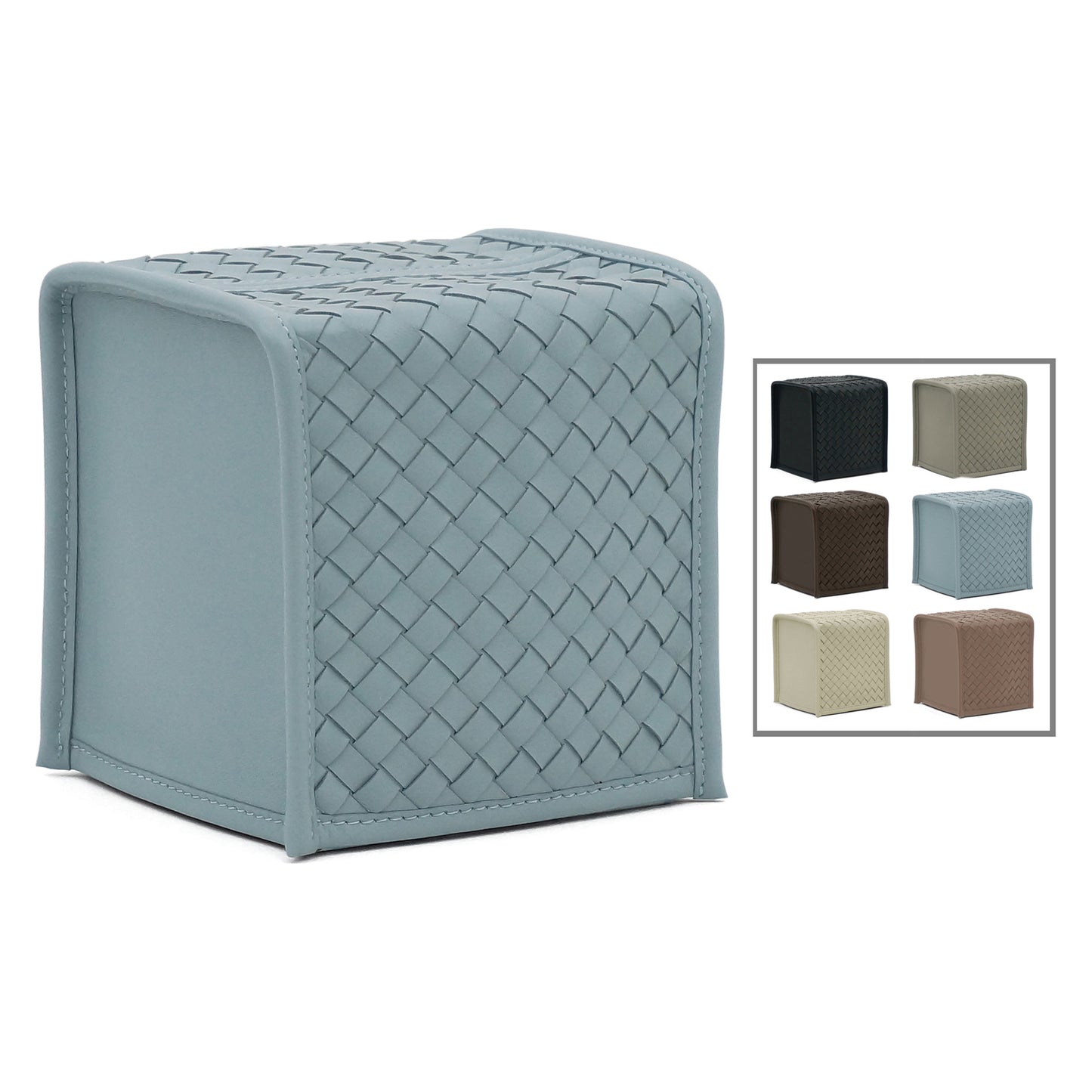 Woven Leather Tissue Box Cover