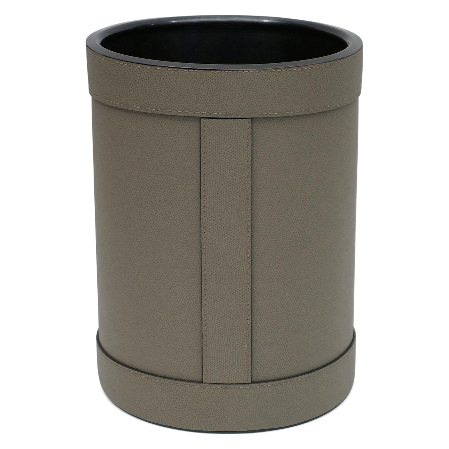 Italian Stitched Leather Waste Paper Basket