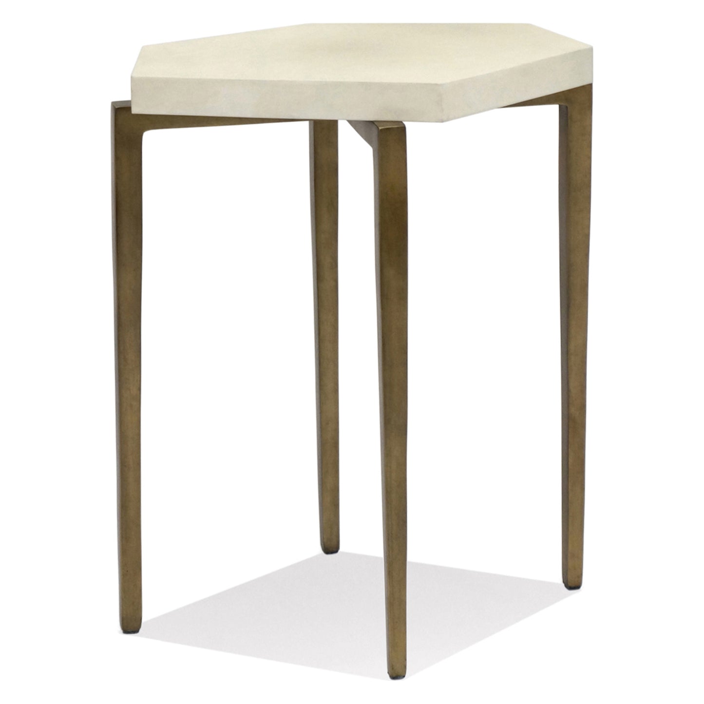 Small Ivory Parchment and Gilded Metal Table