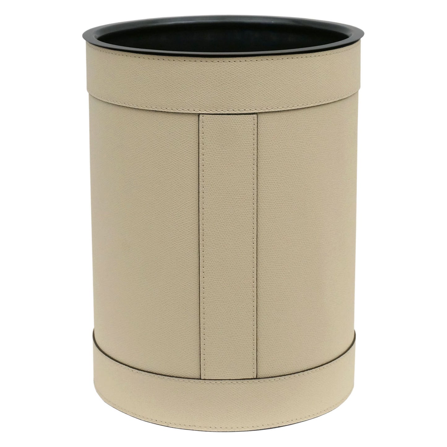 Italian Stitched Leather Waste Paper Basket