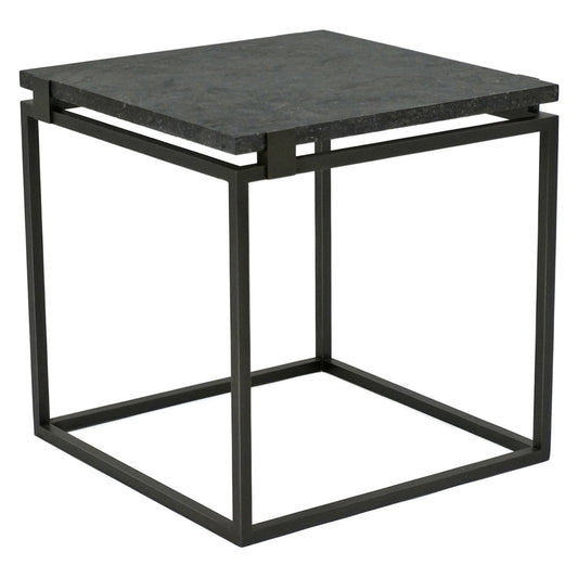 Square Iron Table with Floating Belgian Bluestone Top