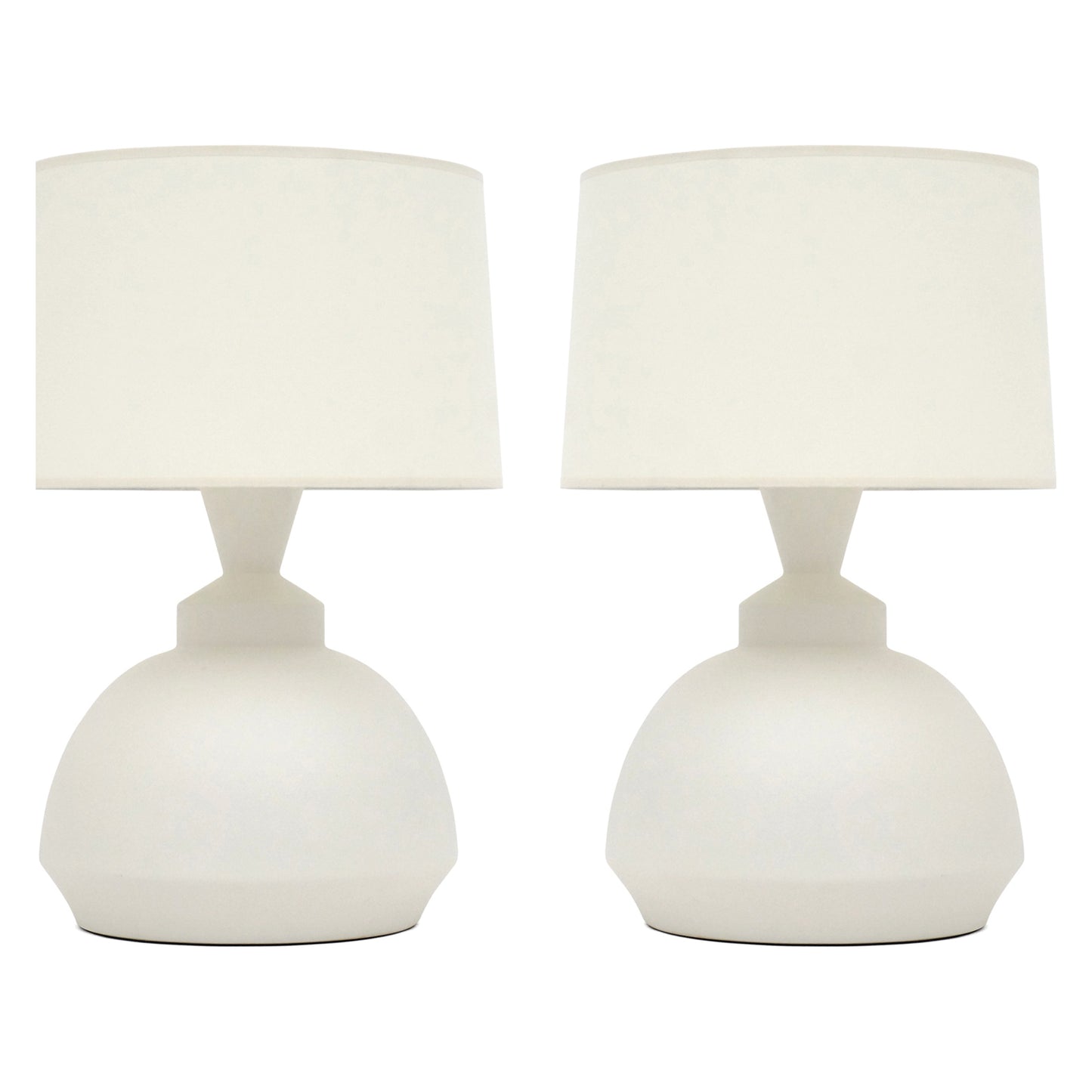 Pair of Italian White Matte Ceramic Lamps