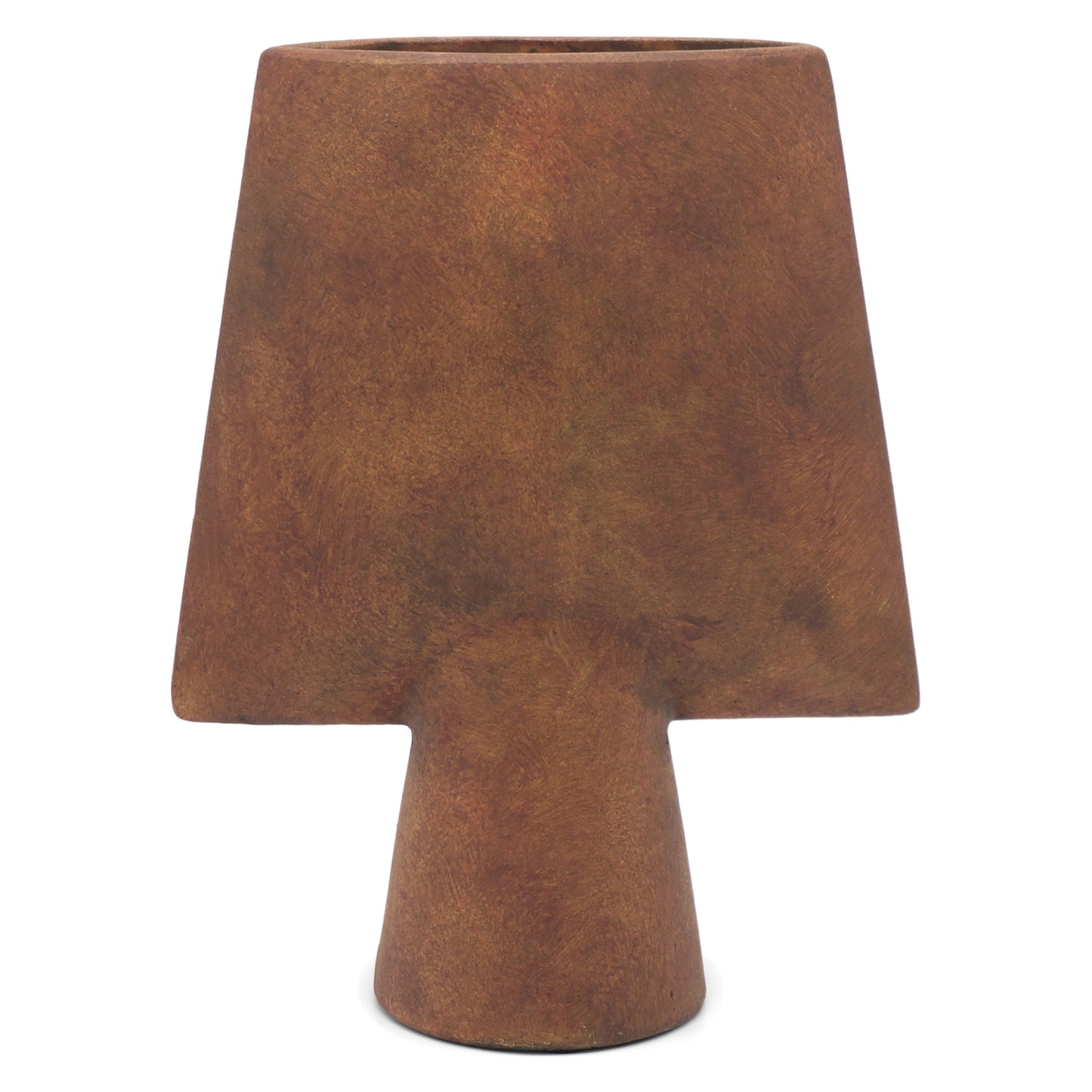 Shaped Terracotta Vase on Base