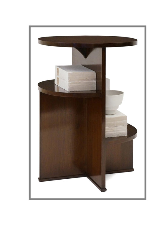 Oval Walnut Asymmetrical Table