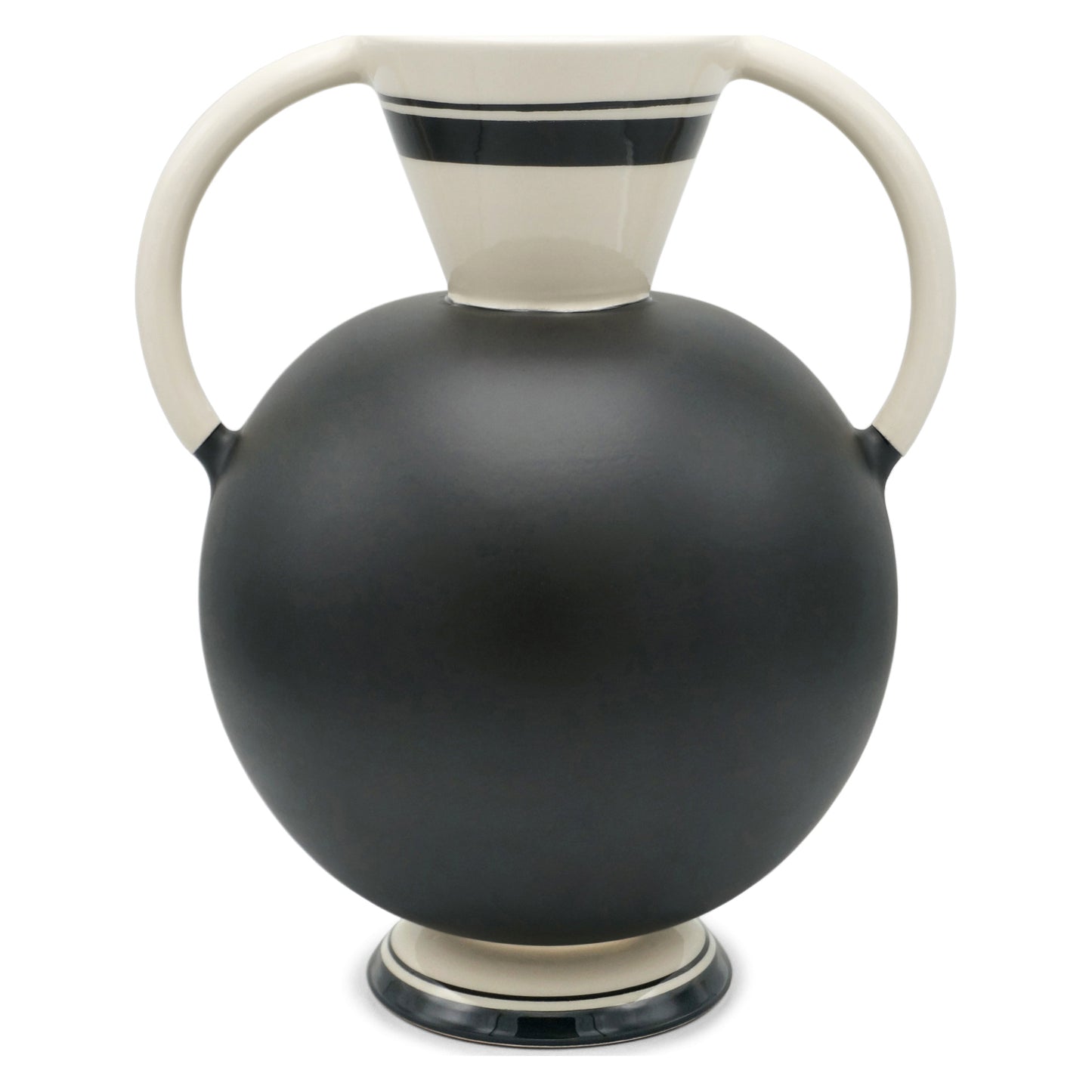 Black and Cream Italian Studio Vase