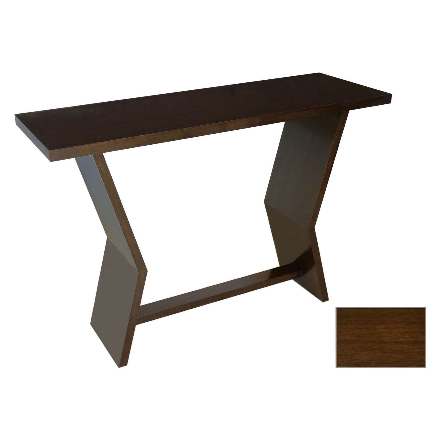 Walnut Angled Console Table