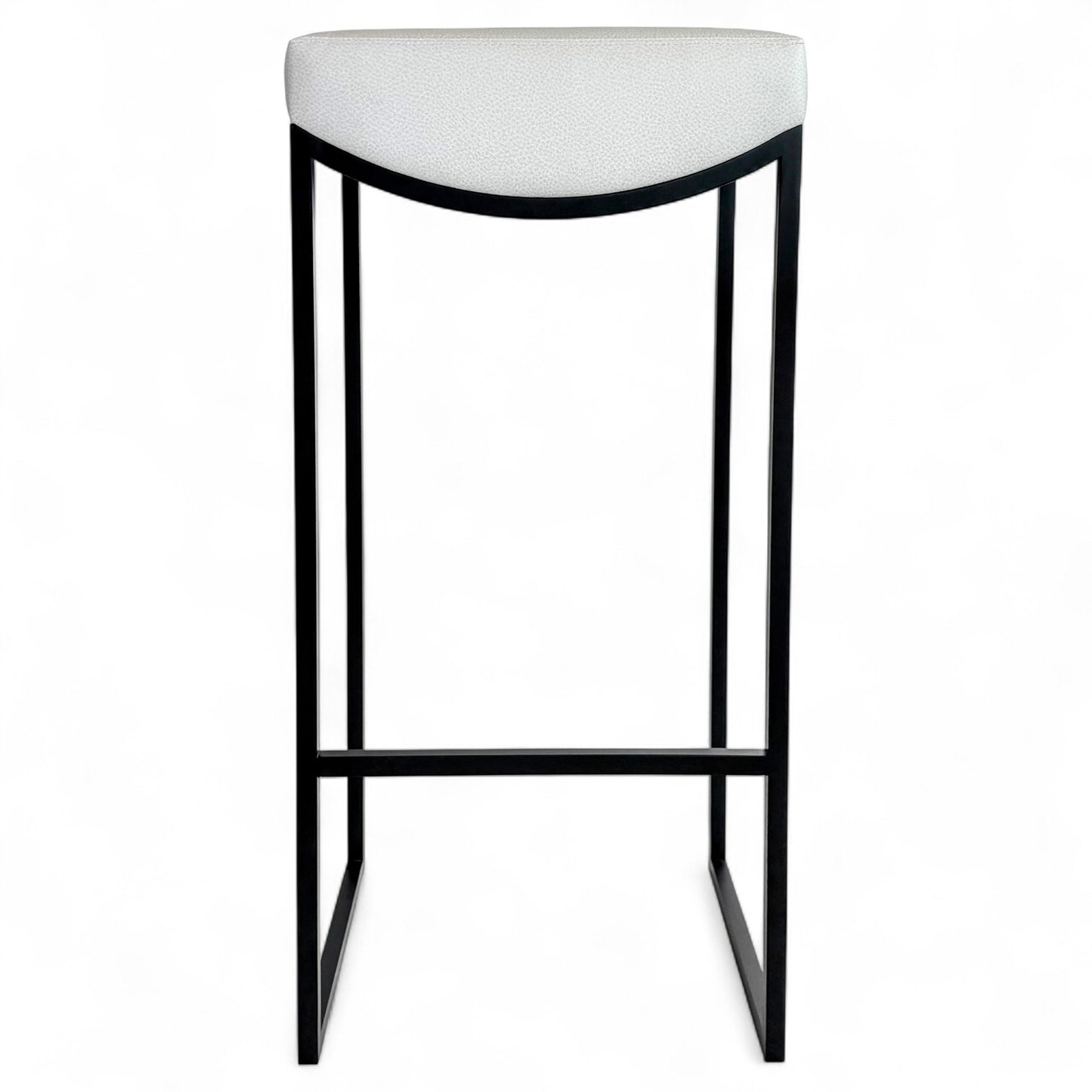 Black Metal Bar Stool With Upholstered Seat