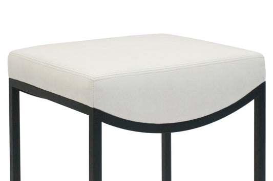 Black Metal Bar Stool With Upholstered Seat