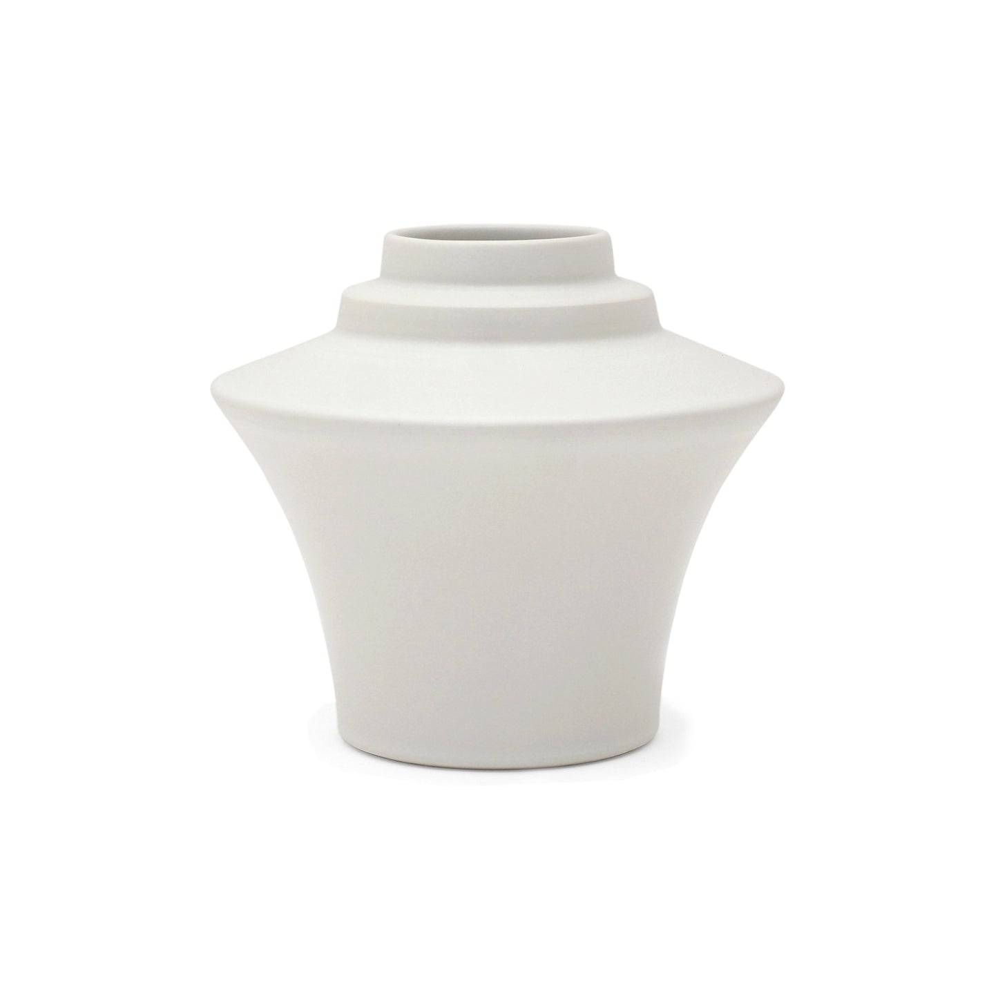 White Porcelain Flared Stepped Vase