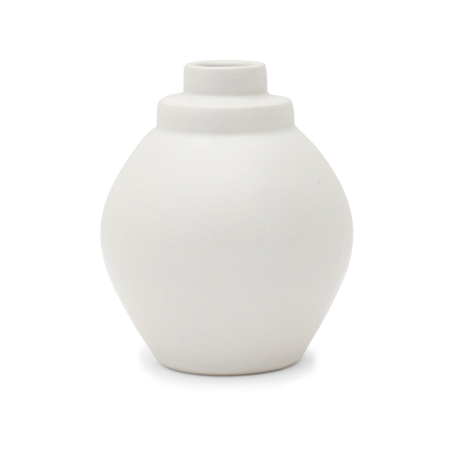 Round White Porcelain Stepped Vase
