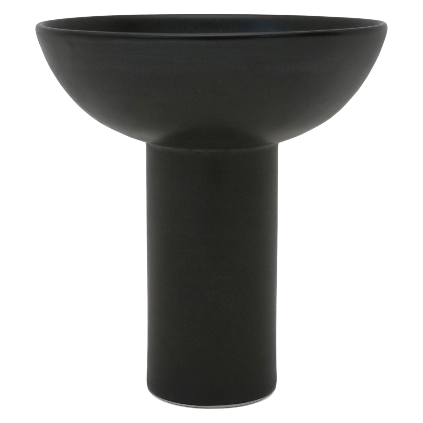Medium Black Porcelain Pedestal Bowl