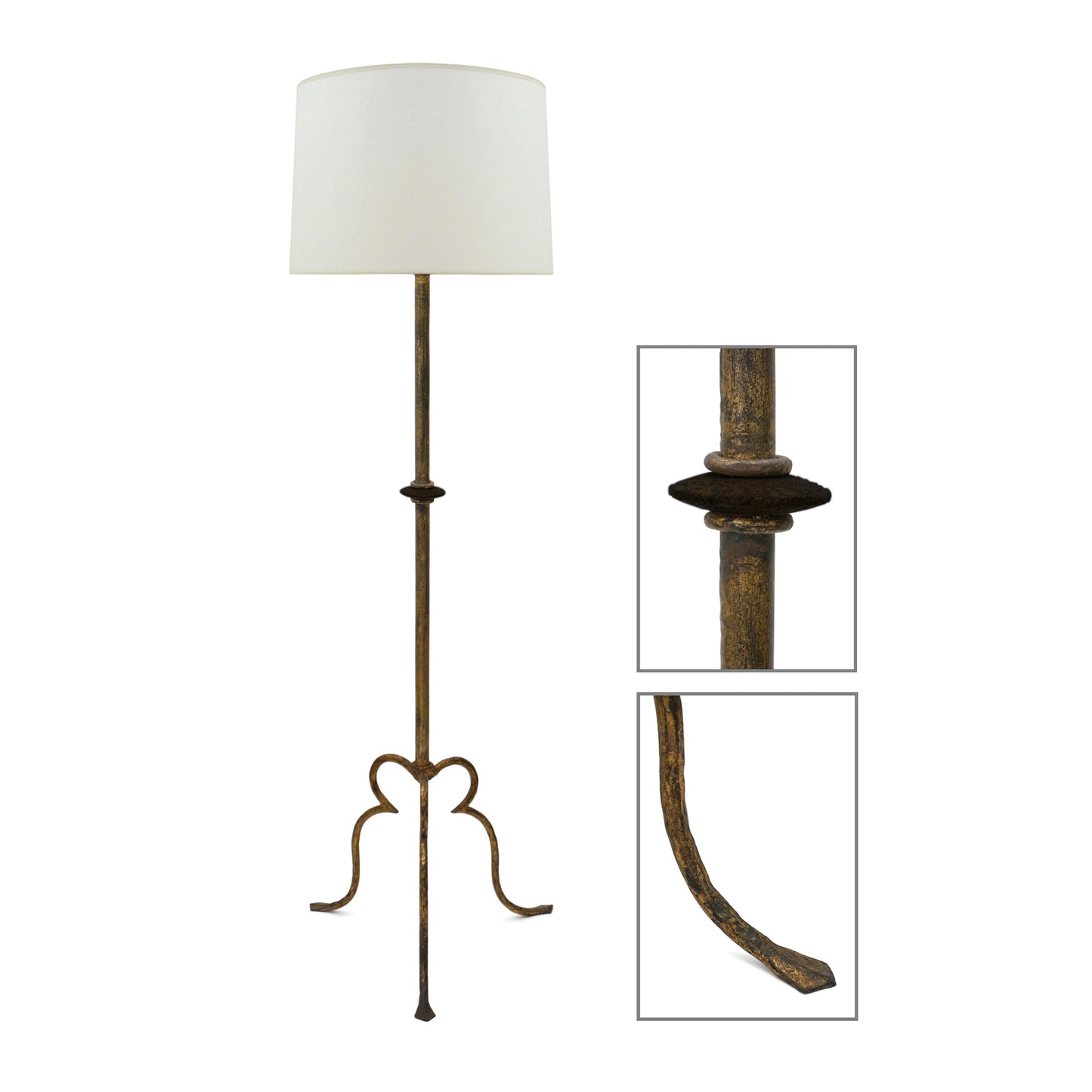 Gilt Iron Standing Lamp
