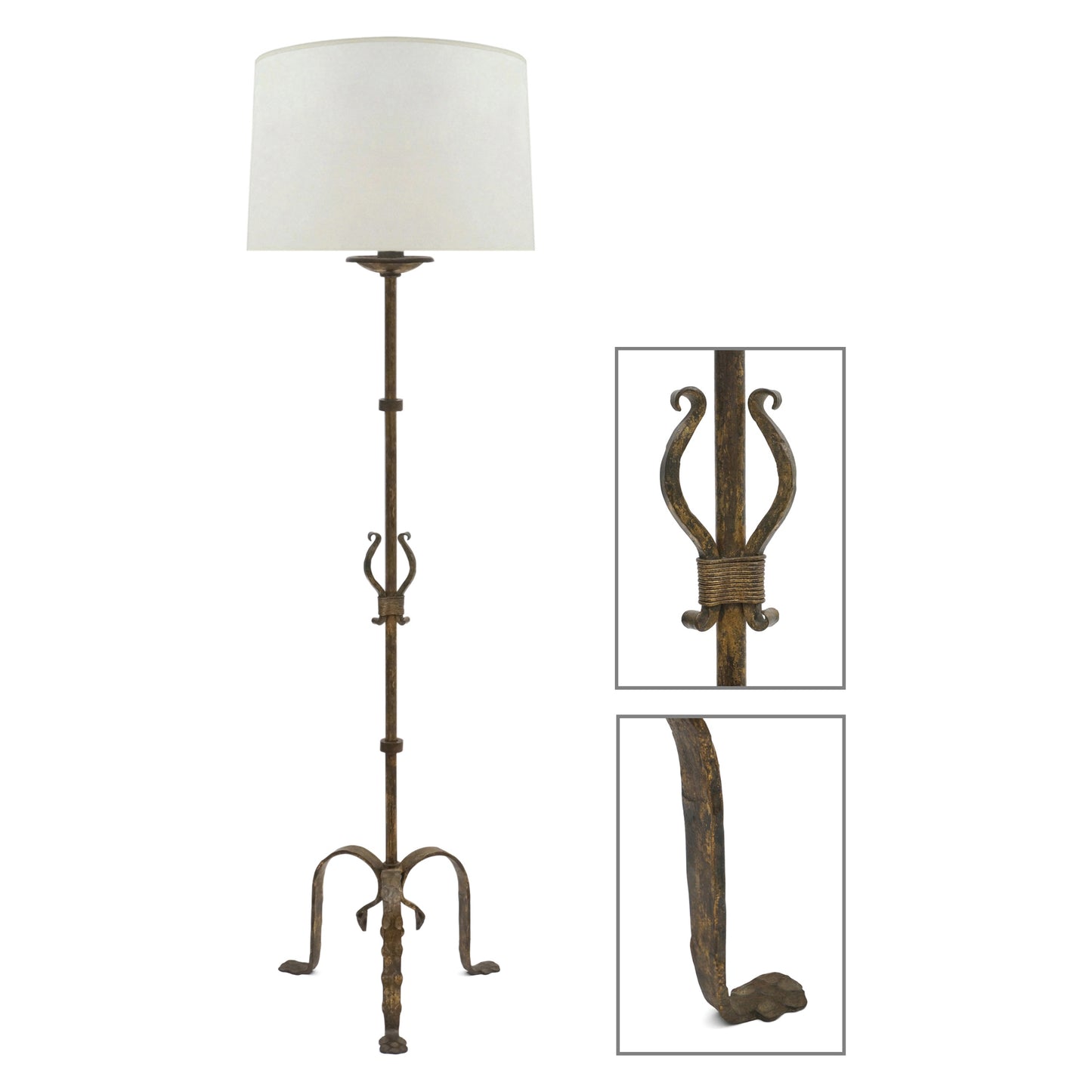 Gilt Iron Standing Lamp