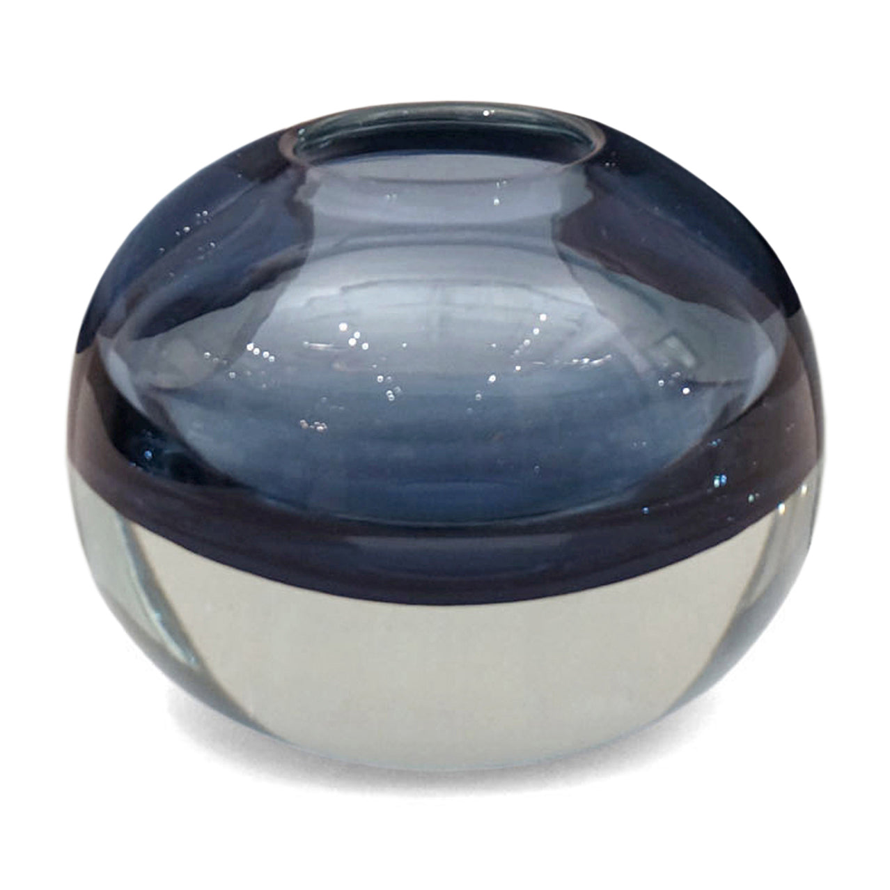 Circular Blue Glass Vase
