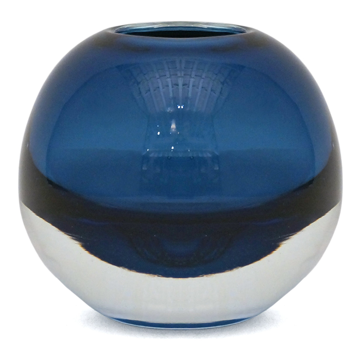 Circular Blue Glass Vase