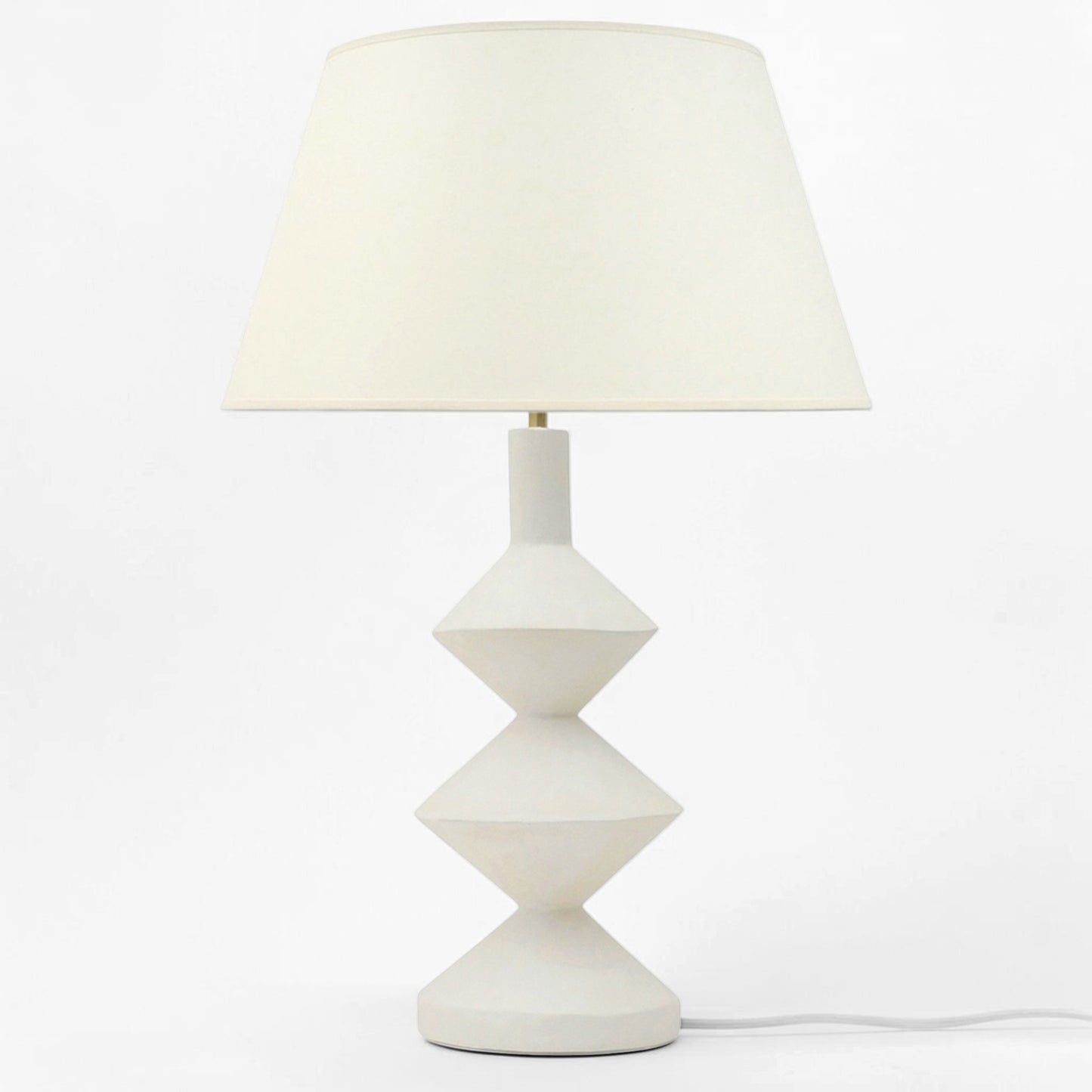 French Contemporary Geometric Stacked Plaster Table Lamp