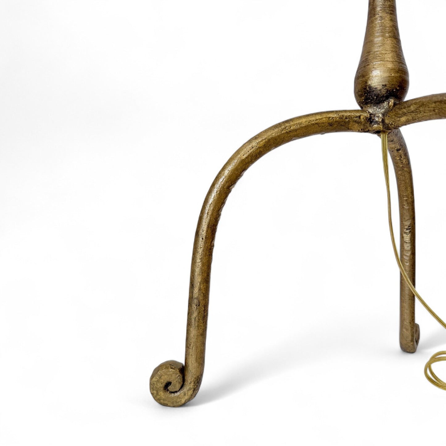 Gilt Iron Standing Lamp with Curled Feet
