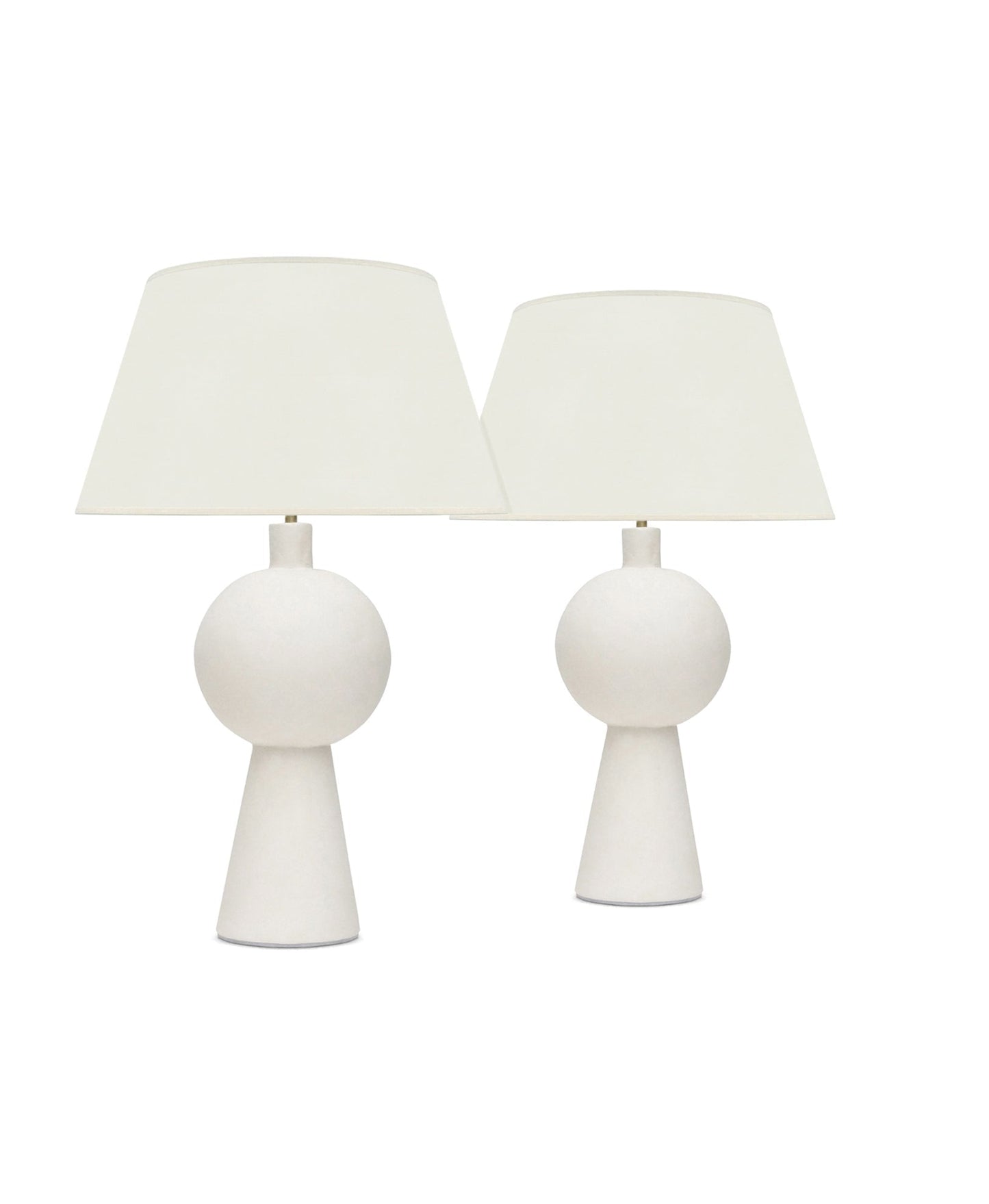 Pair of Circular Plaster Lamps