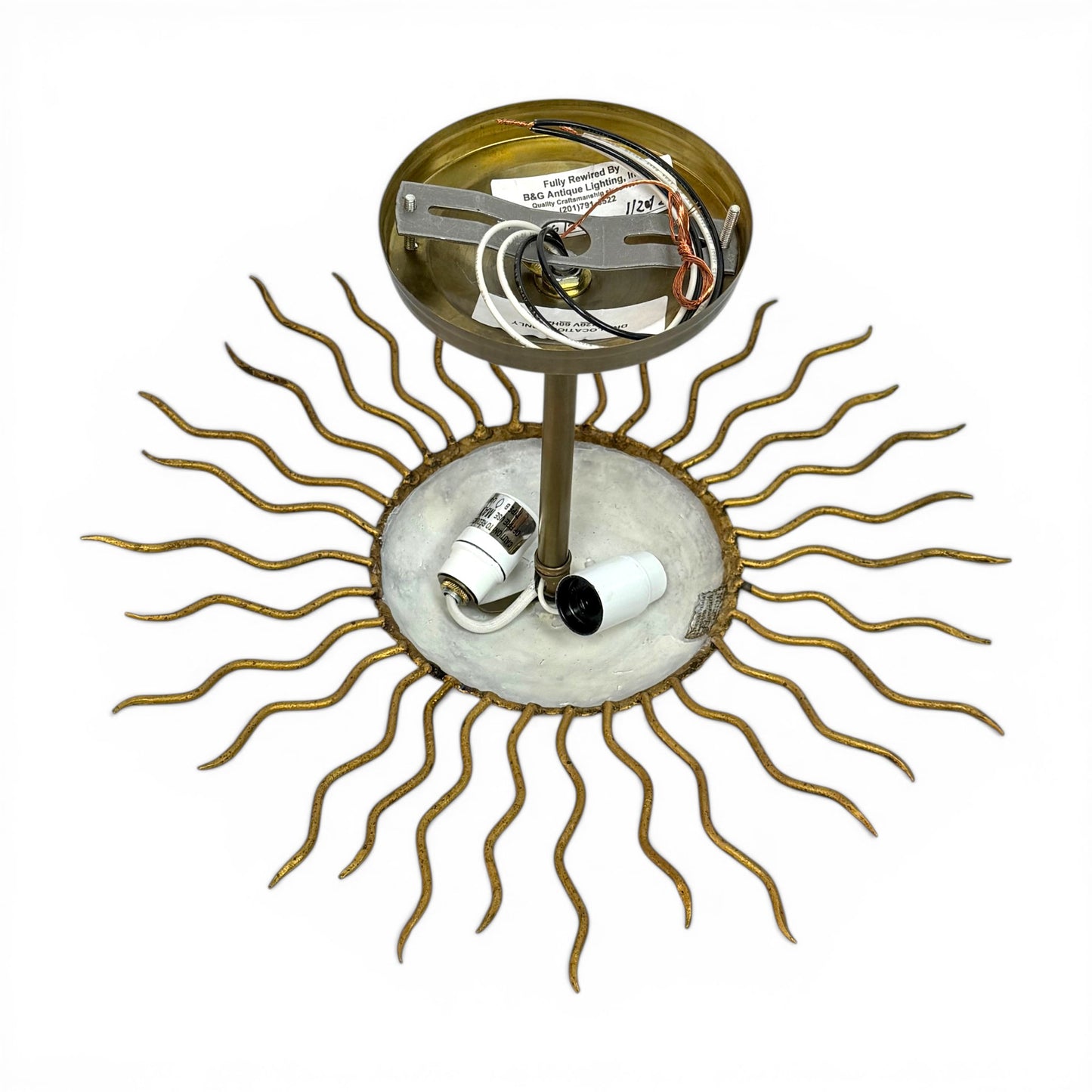 Petite Gilt Iron Sunburst Light