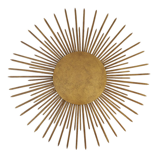 Gilt Iron Sunburst Light Fixture