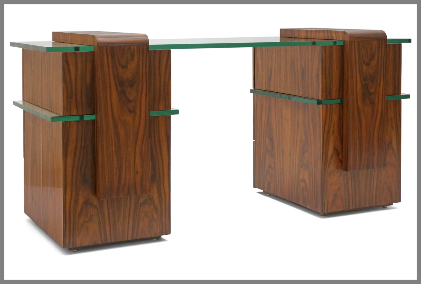 Rosewood and Glass Desk