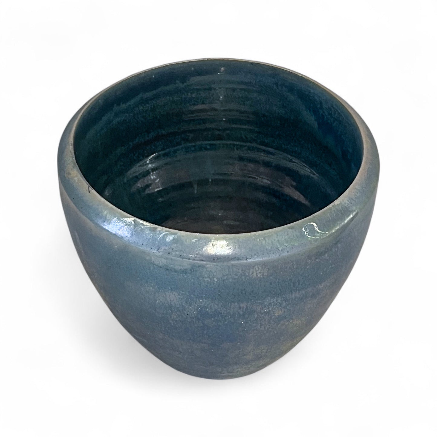 Blue Iridescent Ceramic Vase