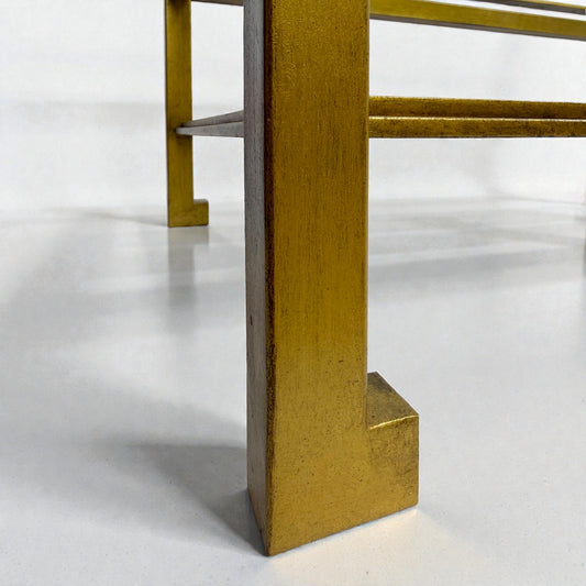 French Mid Century Gilt Iron Coffee Table by Ramsay