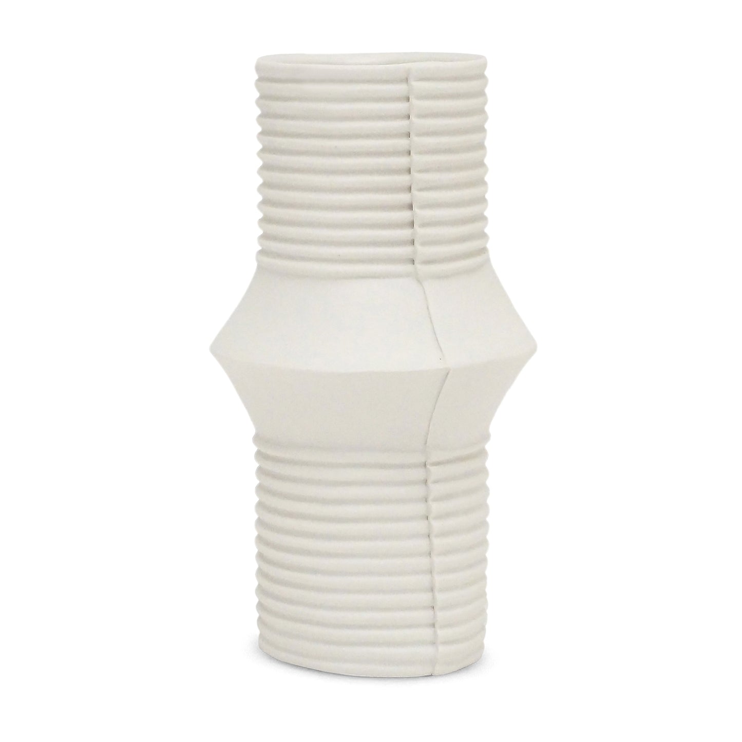 White Porcelain Corrugated Vase