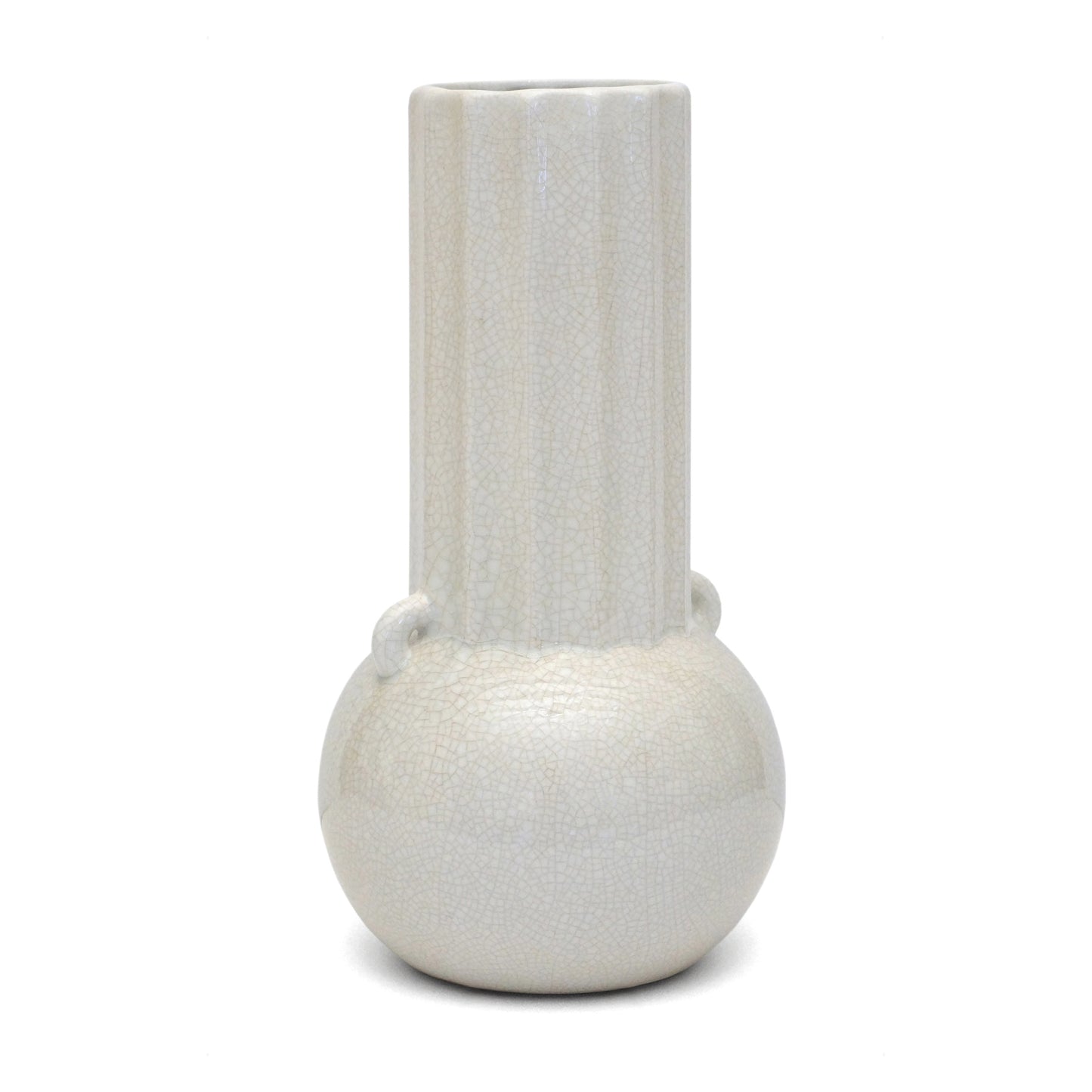 White Crackle Glazed Vase