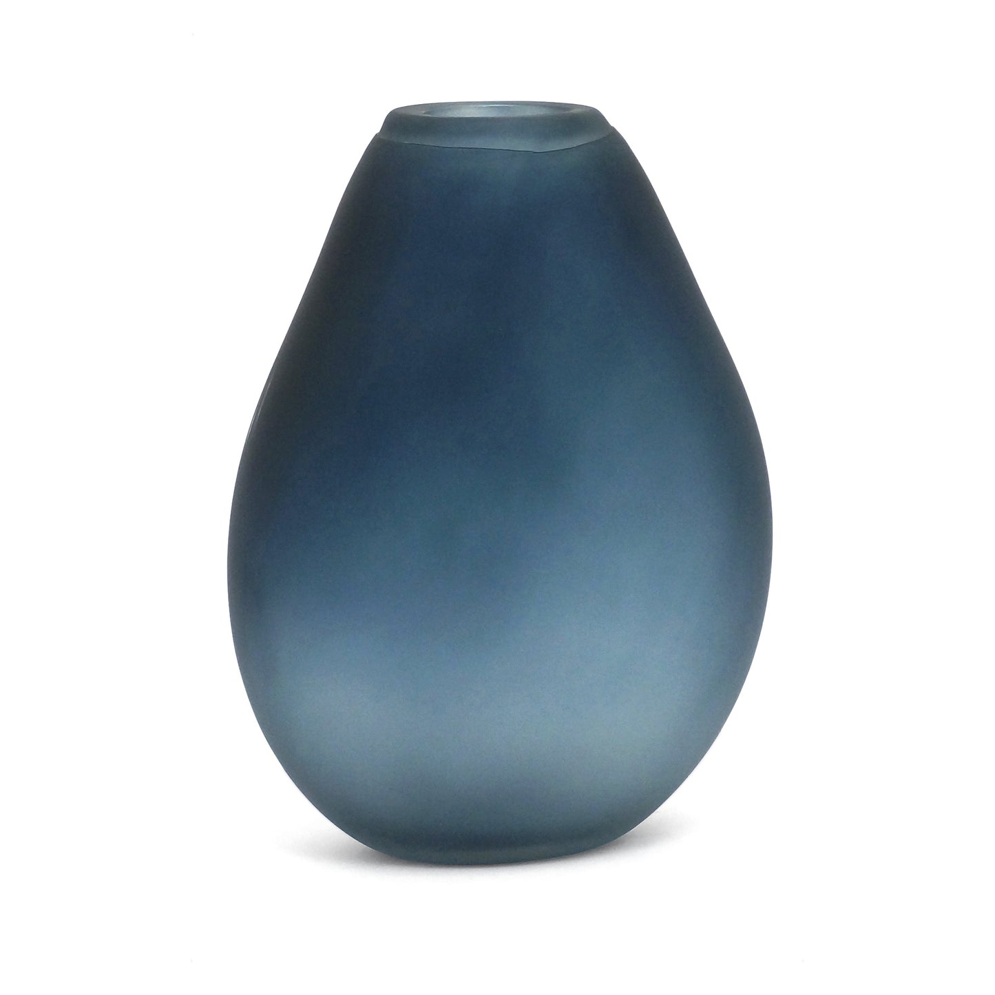 Dark Blue Matte Glass Vase