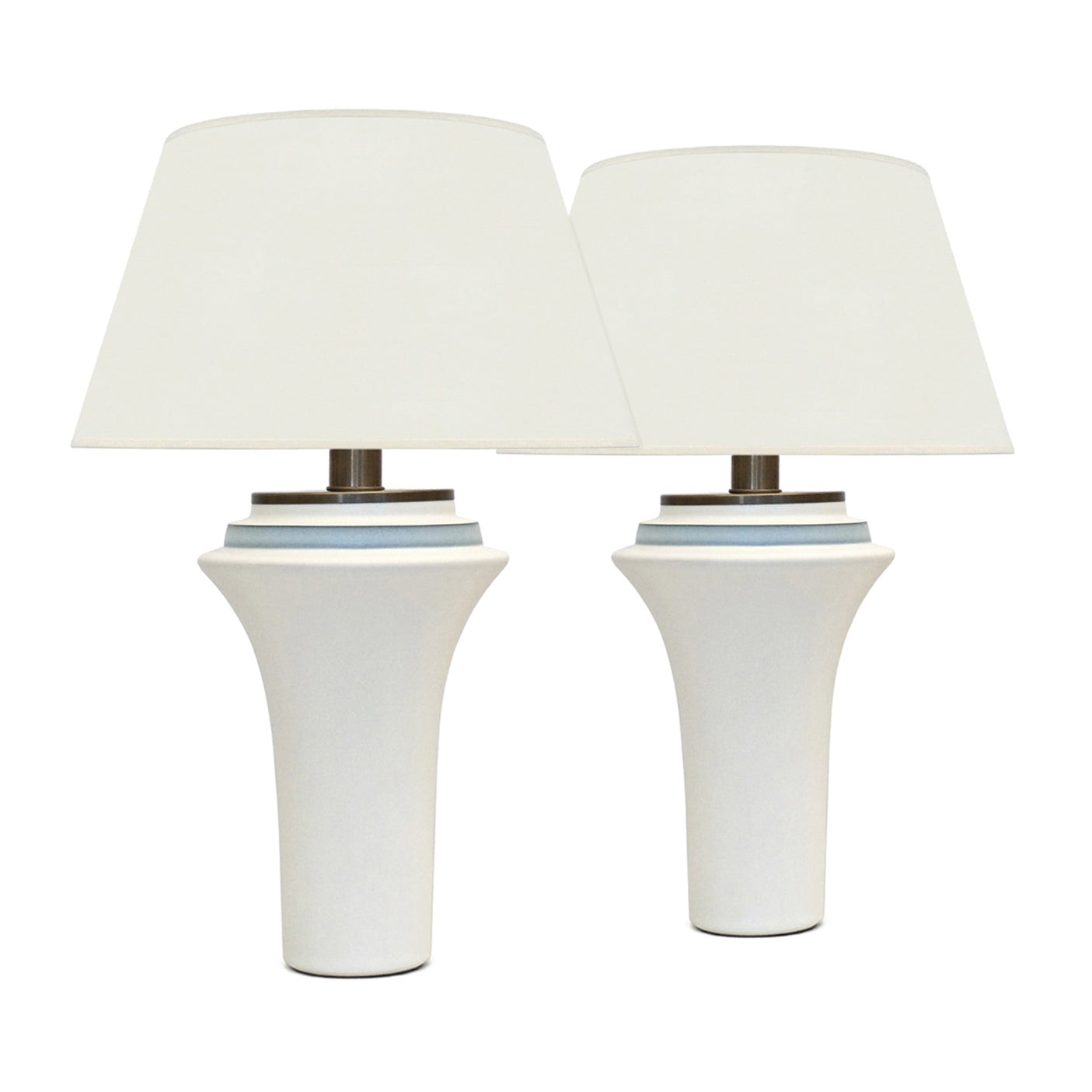 Flared White Porcelain Table Lamps