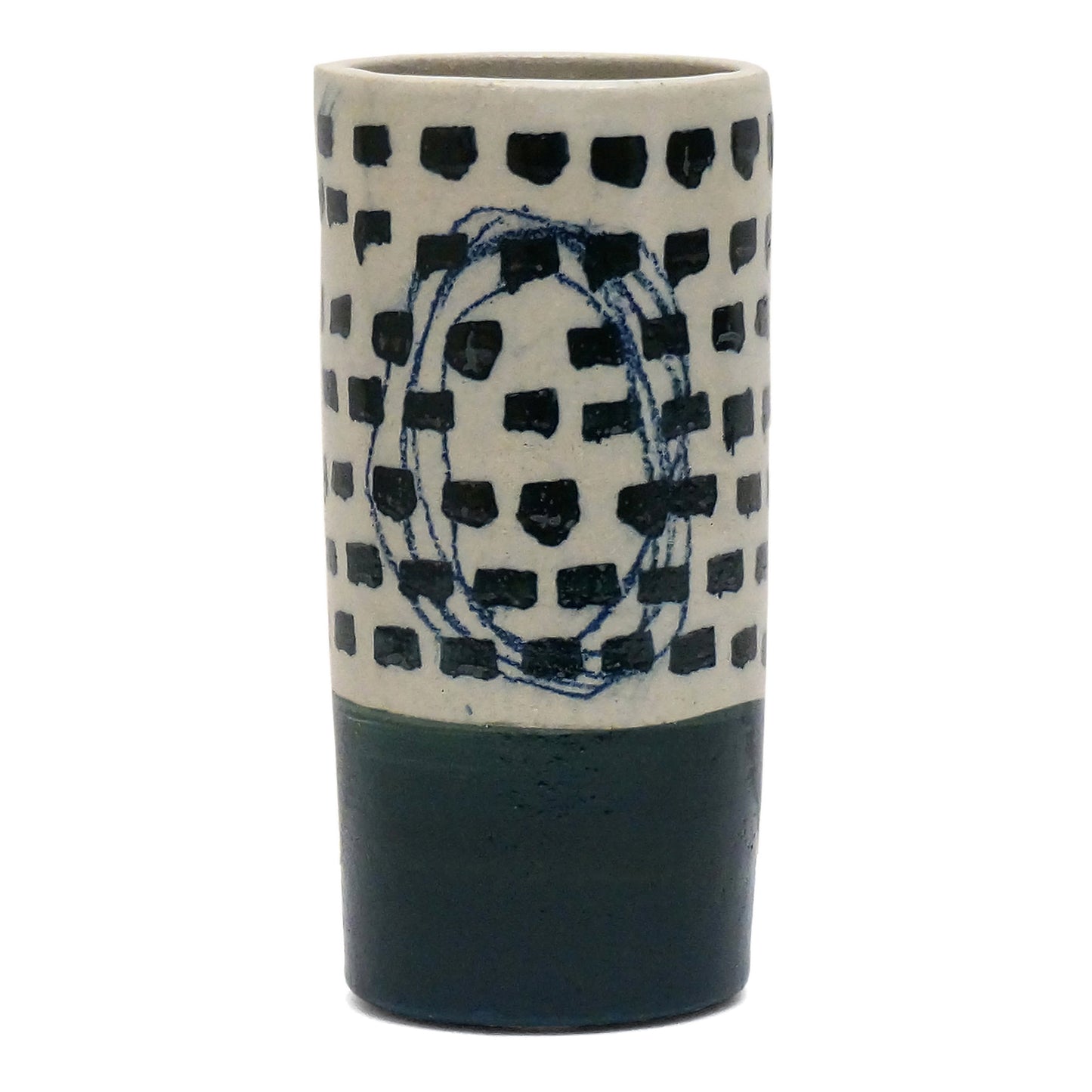 Stoneware Vase in Abstract Motif