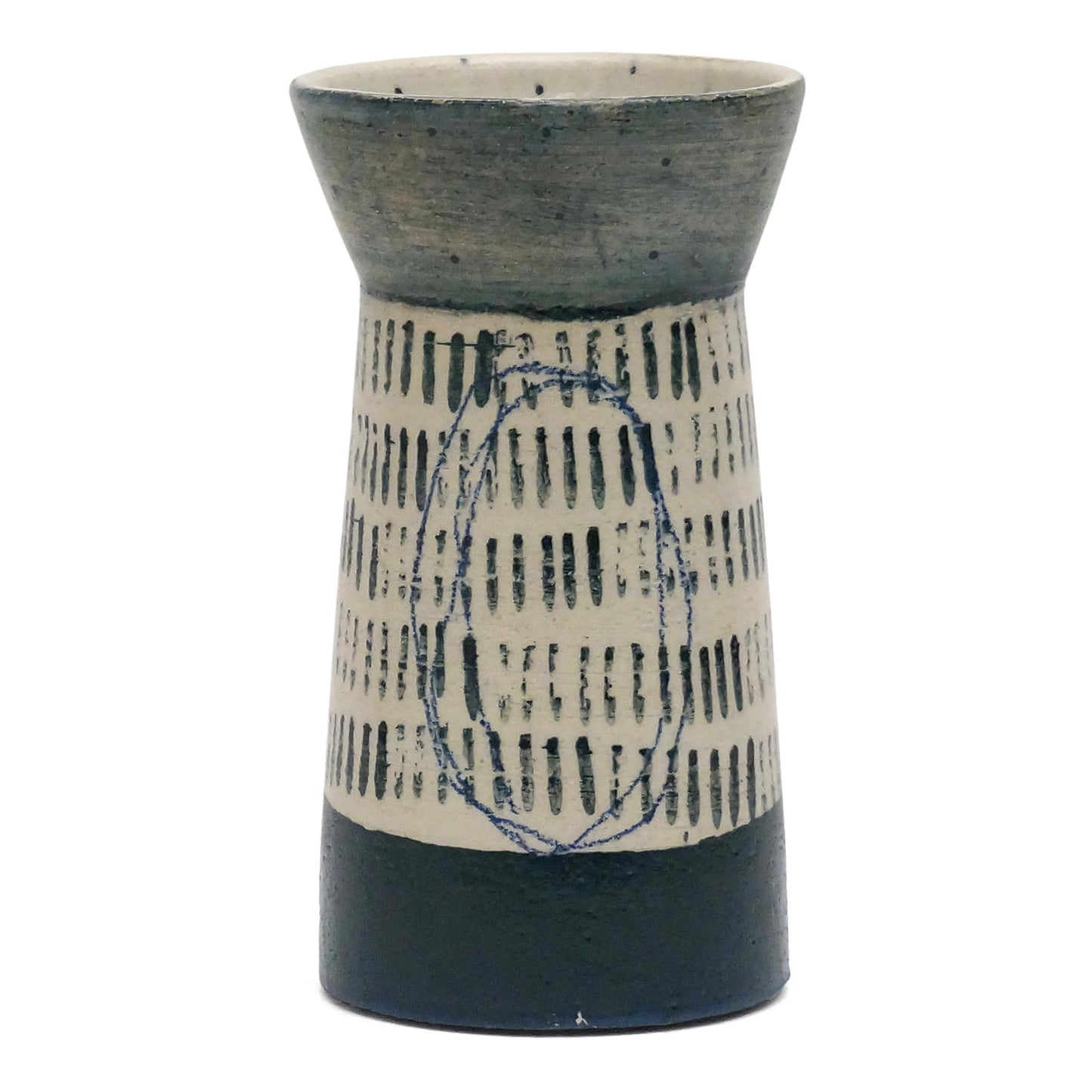 Stoneware Vase in Abstract Motif