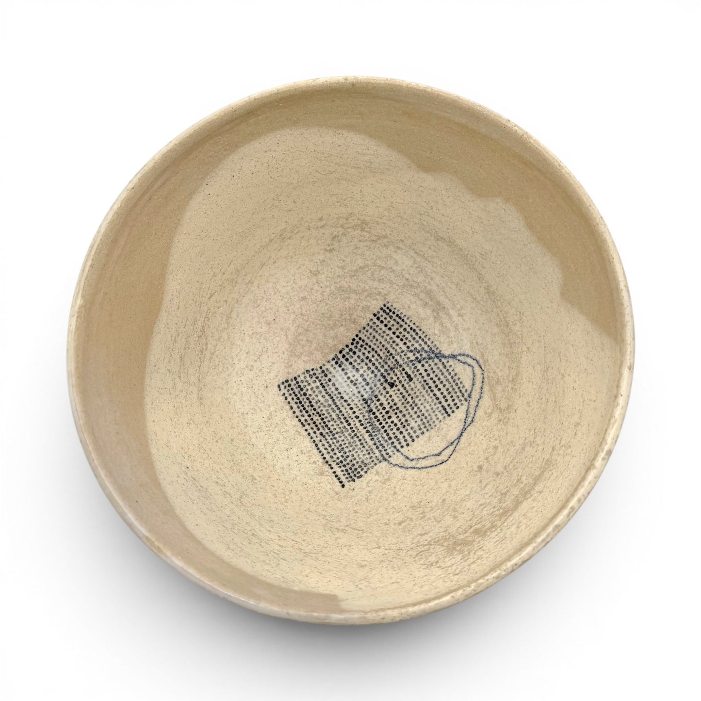 Stoneware Bowl in Abstract Motif