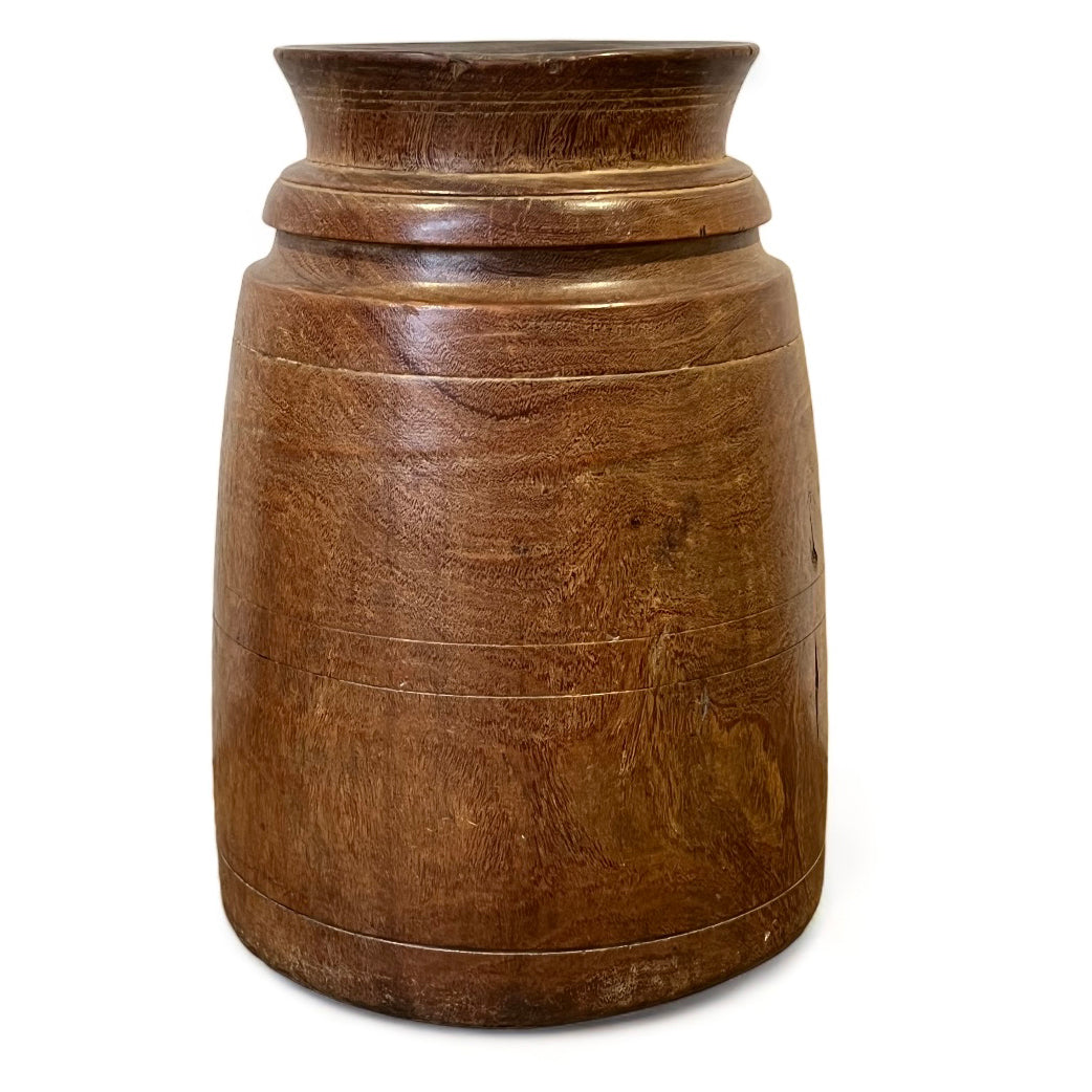 Antique Turned Wood Pot