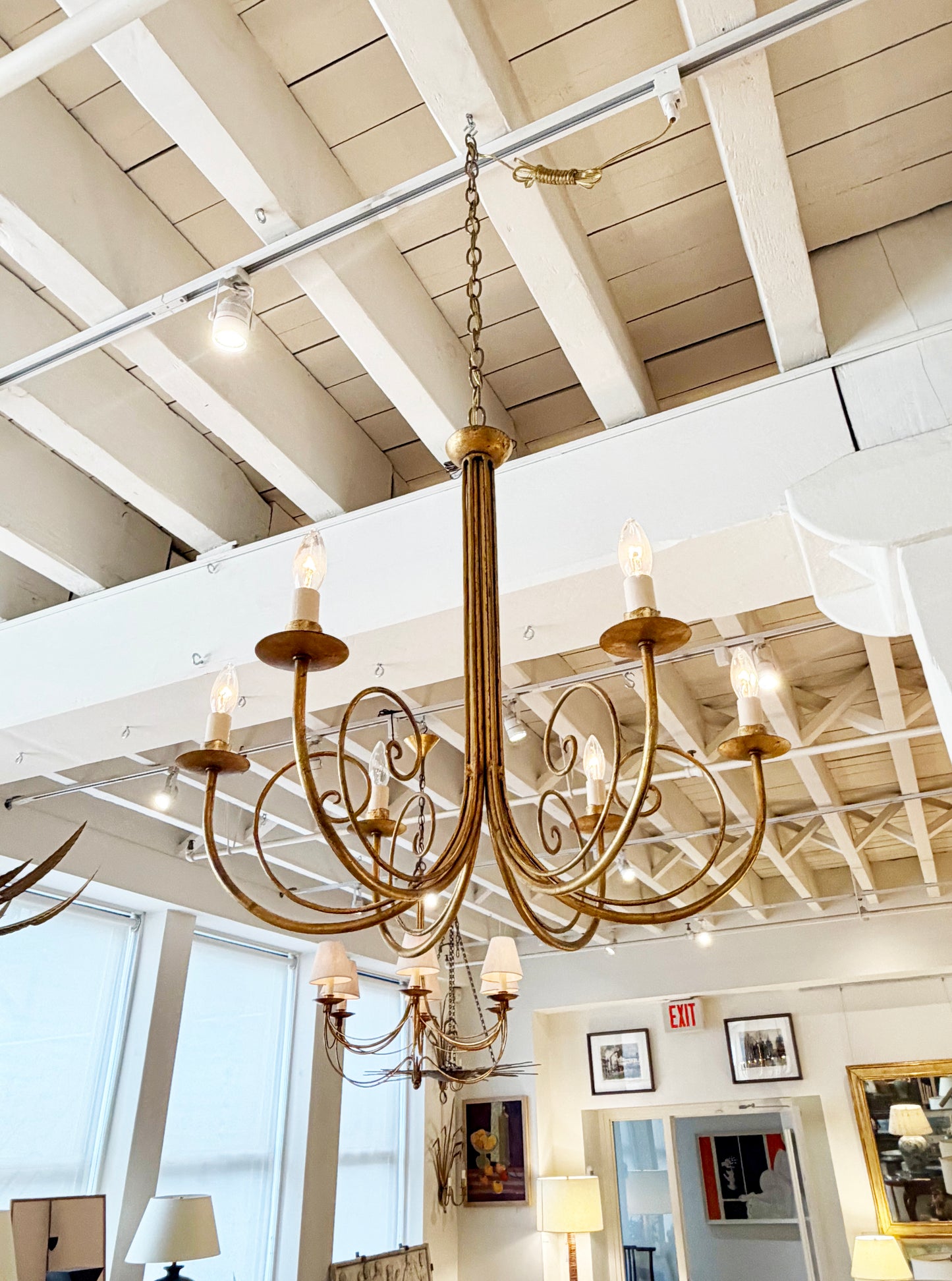 Gilt Iron Chandelier