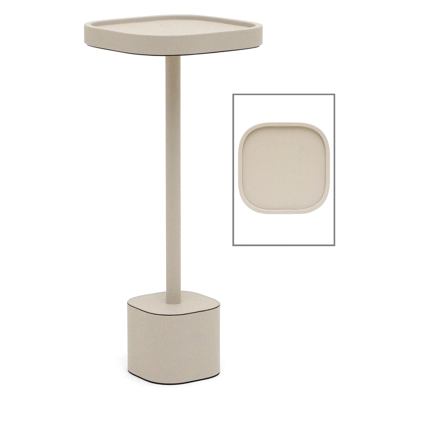 Small Leather Side Table