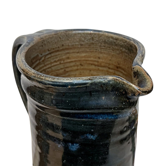 Dark Blue Stoneware Pitcher